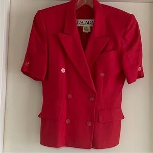 Escada Red Blazer Elegant Suit Jacket size 4 US/36 EU